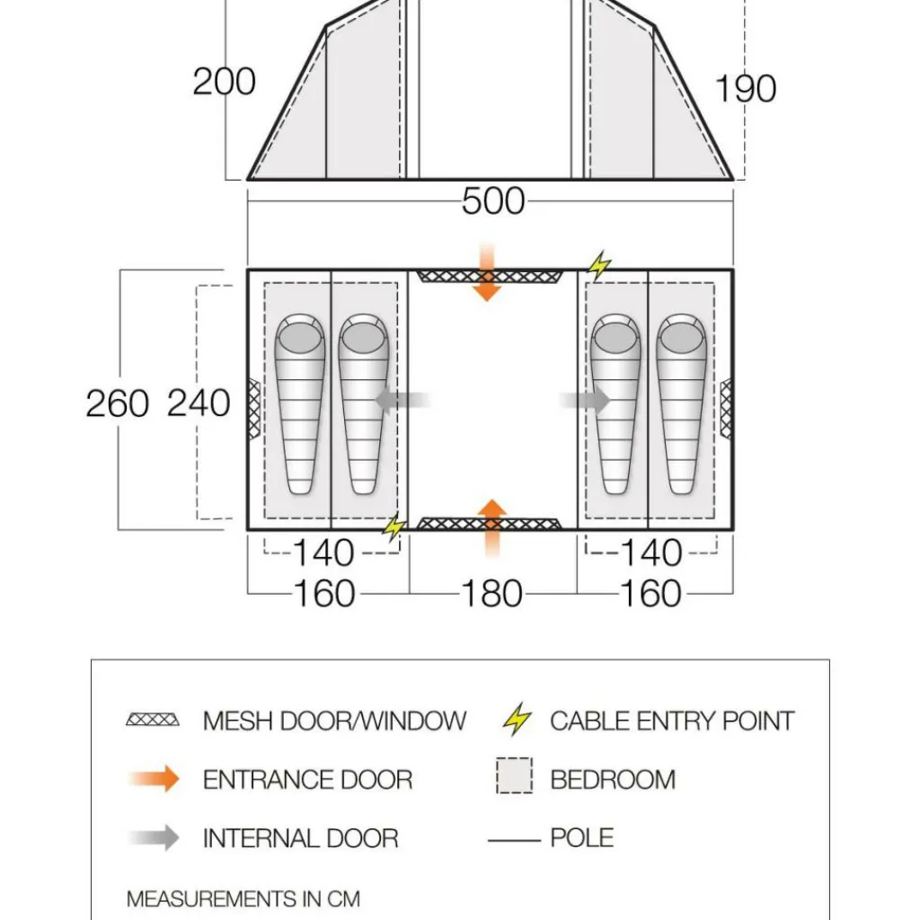 Vango Castlewood 400 vis-à-vis tent mineral green< 4-Persoons Tent|Tunneltenten