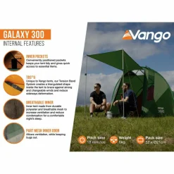 Vango Galaxy 300 lichtgewicht tunneltent green< Tunneltenten|Koepeltenten