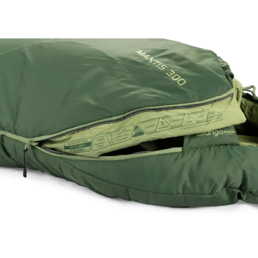 Slaapzakken-Vango Mantis 300 mummy slaapzak pine green
