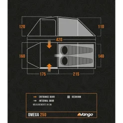 2-Persoons Tent|Tunneltenten-Vango Omega 250 lichtgewicht tunneltent green
