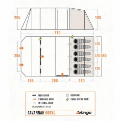 Vango Savannah 600XL Package tunneltent blue< 6-Persoons Tent|Tunneltenten