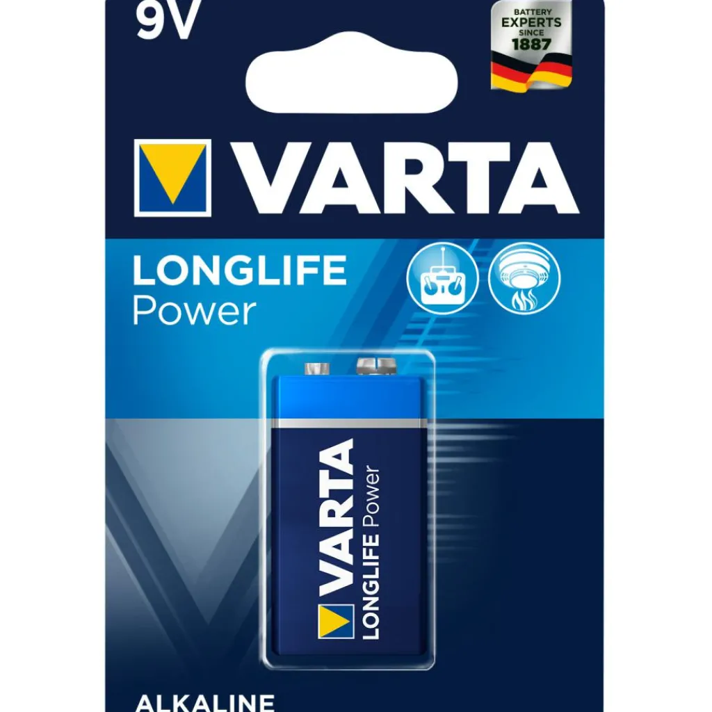 Accu's & Batterijen-Varta Longlife Power Alkaline 9V batterij