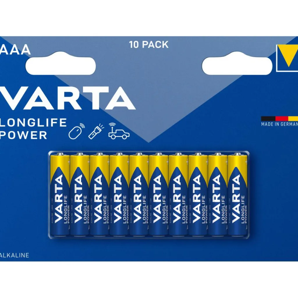 Accu's & Batterijen-Varta Longlife Power Alkaline AAA batterij 10-pack