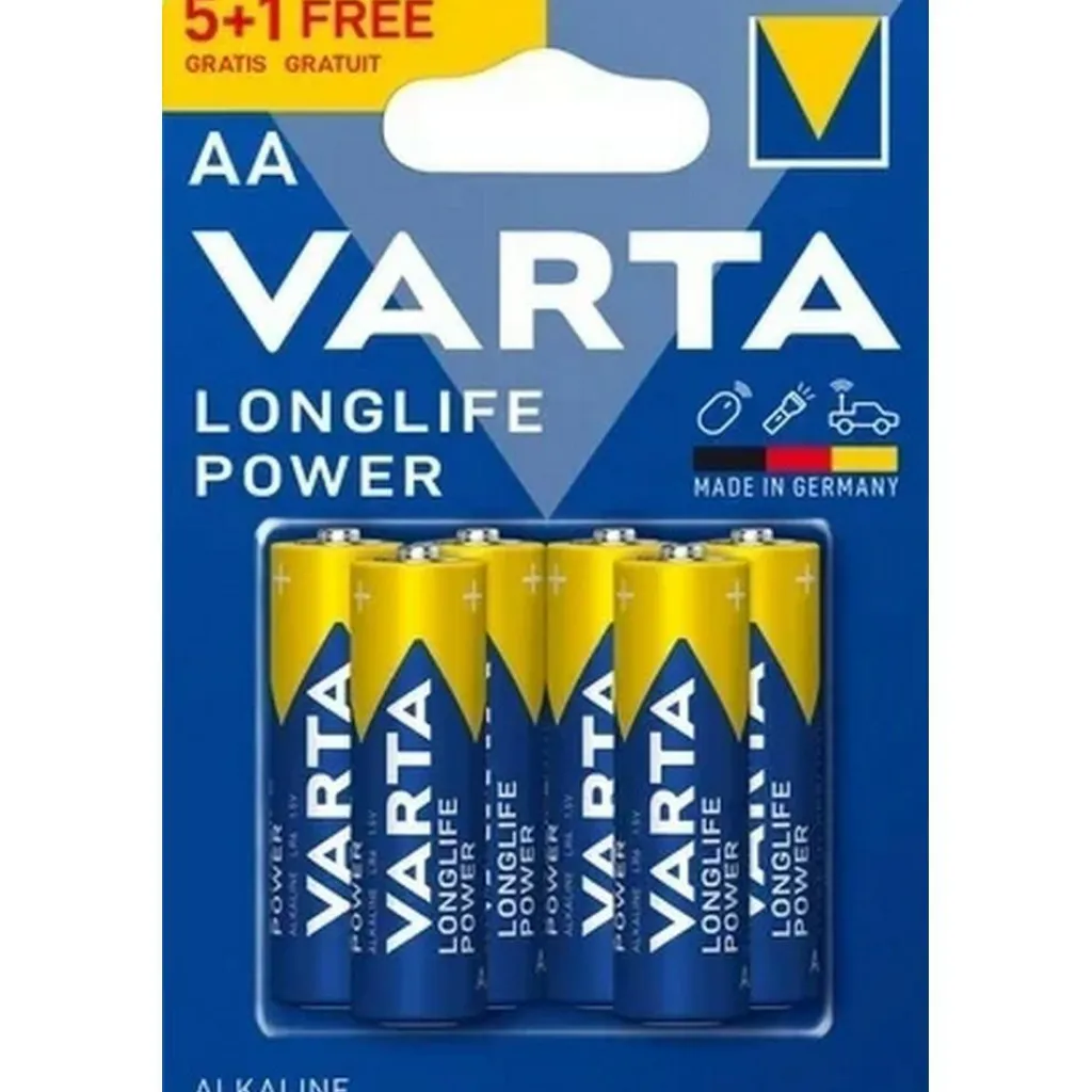 Accu's & Batterijen-Varta Longlife Power Alkaline AA batterij 5-pack