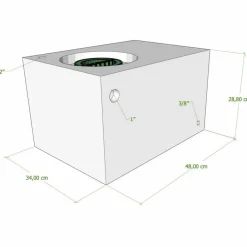 Vecam Watertank 45 liter 48 x 34 x 29 cm wit< Watertanks