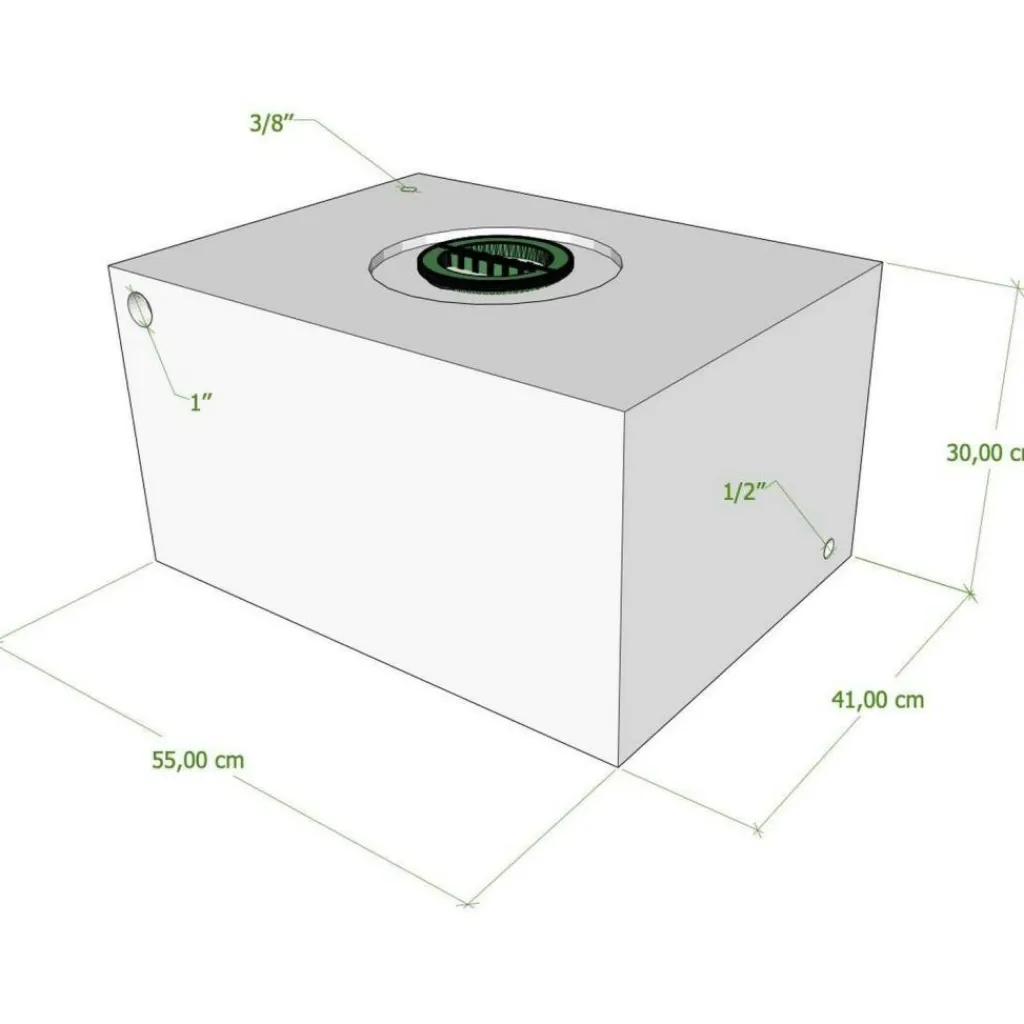 Vecam Watertank 70 liter 55 x 41 x 30 cm wit< Watertanks