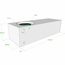 Vecam Watertank 40 liter 77 x 26 x 20 cm wit< Watertanks