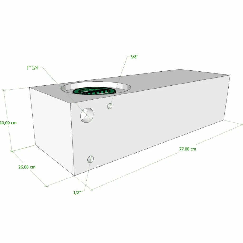 Vecam Watertank 40 liter 77 x 26 x 20 cm wit< Watertanks