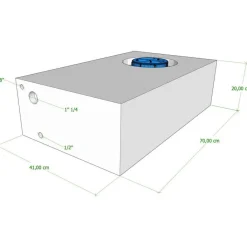 Watertanks-Vecam Watertank 57 liter 70 x 41 x 20 cm wit
