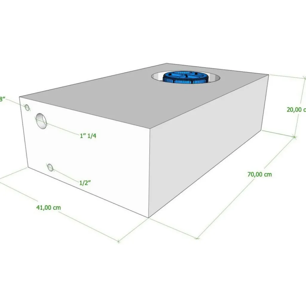 Watertanks-Vecam Watertank 57 liter 70 x 41 x 20 cm wit