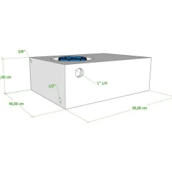 Vecam Watertank 42 liter 56 x 40 x 19 cm wit< Watertanks