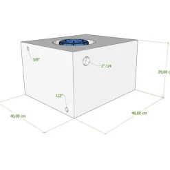 Vecam Watertank 50 liter 48 x 40 x 29 cm wit< Watertanks