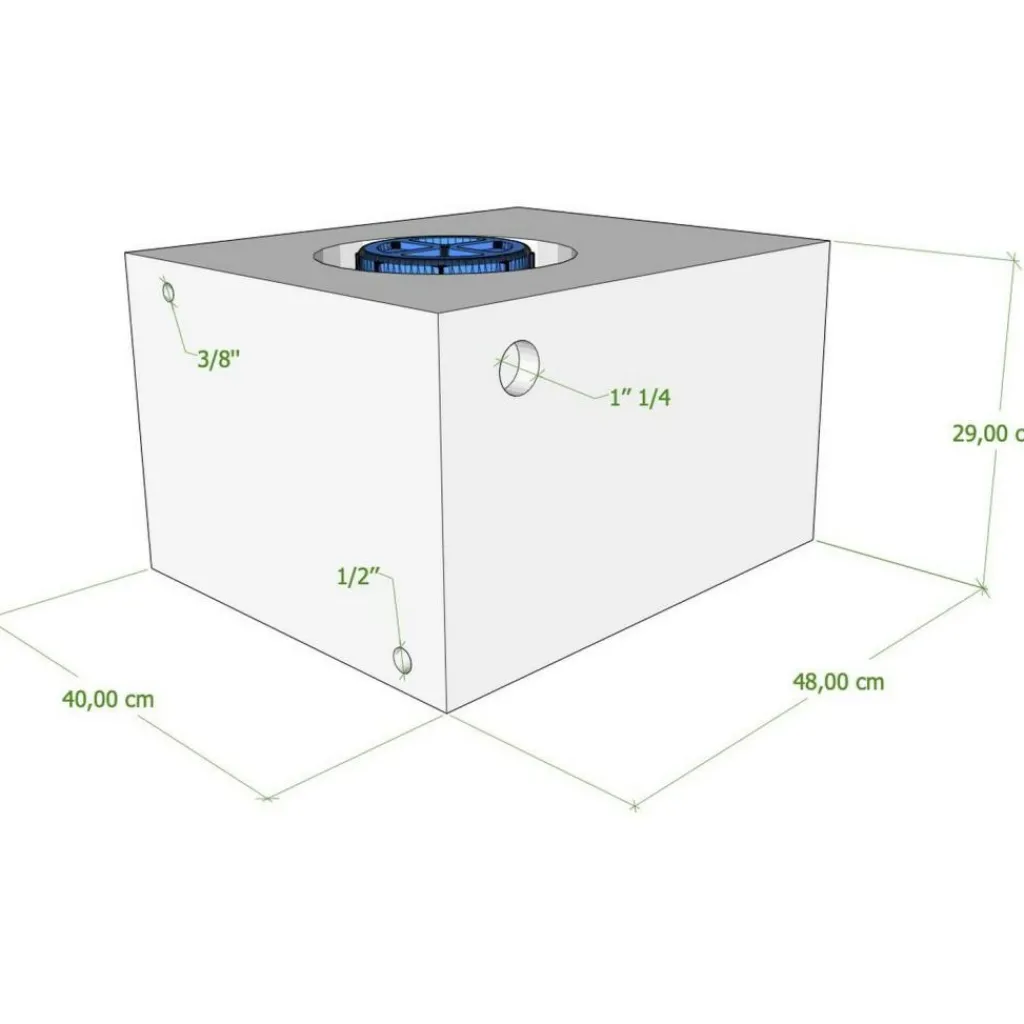 Vecam Watertank 50 liter 48 x 40 x 29 cm wit< Watertanks