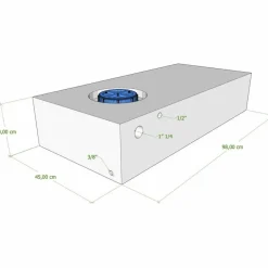 Vecam Watertank 88 liter 98 x 45 x 20 cm wit< Watertanks