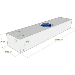 Vecam Watertank 63 liter 131 x 27 x 18 cm wit< Watertanks