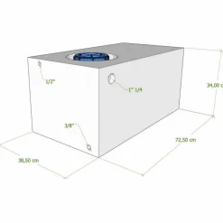 Watertanks-Vecam Watertank 95 liter 73 x 39 x 34 cm wit