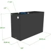 Vecam Watertank 75 liter 70 x 25 x 45 cm zwart< Watertanks