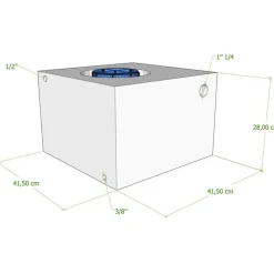 Watertanks-Vecam Watertank 50 liter 42 x 42 x 28 cm wit
