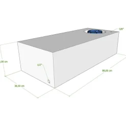 Vecam Watertank 73 liter 88 x 39 x 23 cm wit< Watertanks