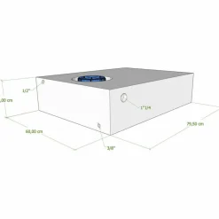Vecam Watertank 95 liter 80 x 60 x 20 cm wit< Watertanks