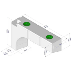 Vecam Watertank Ducato 90 liter 115 x 64,5 x 26 cm wit< Watertanks