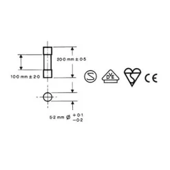 Zekeringen-Velleman glaszekeringen 5A set van 10 stuks