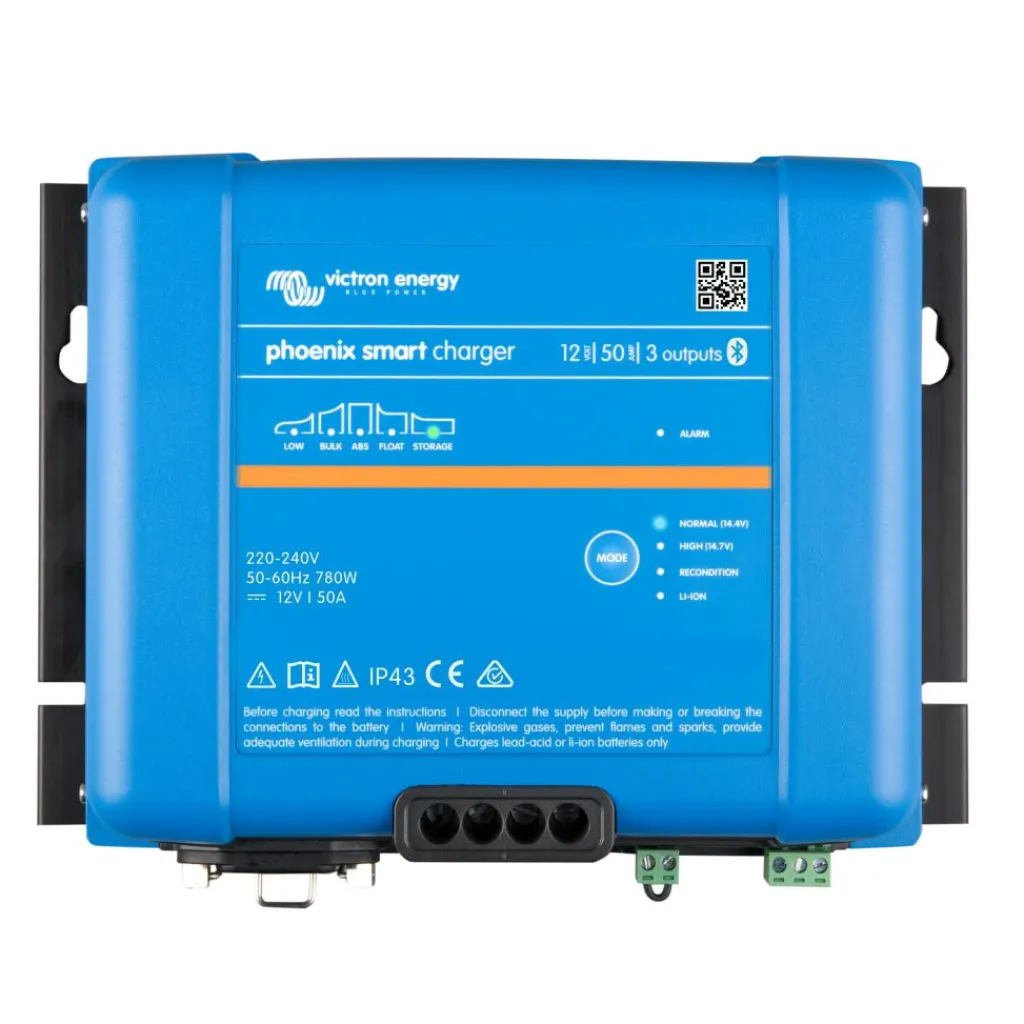 Victron Energy Phoenix Smart IP43 12V/50A acculader met 3 uitgang en< Accu's & Batterijen