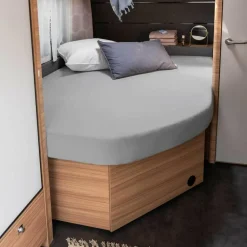 Beddengoed-Walra Travel Jersey hoeslaken Frans bed rechts grijs
