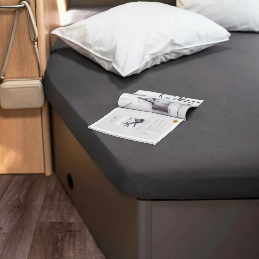 Walra Travel Jersey hoeslaken Frans bed links antraciet< Beddengoed