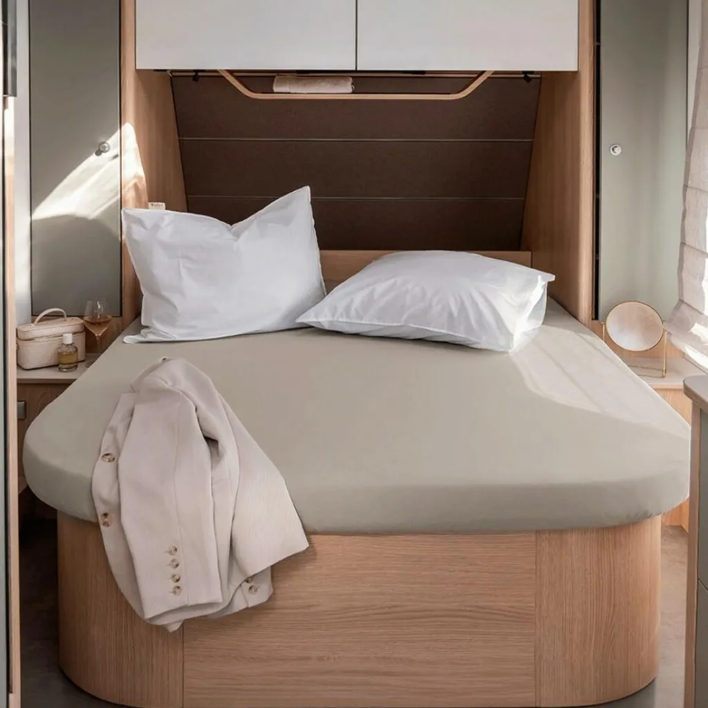 Beddengoed-Walra Travel Jersey hoeslaken Queens bed zand