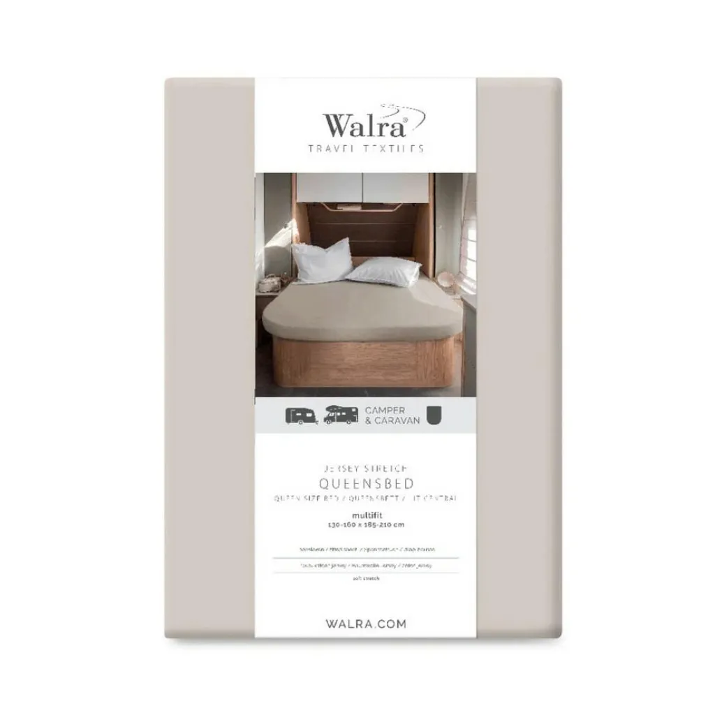 Beddengoed-Walra Travel Jersey hoeslaken Queens bed zand