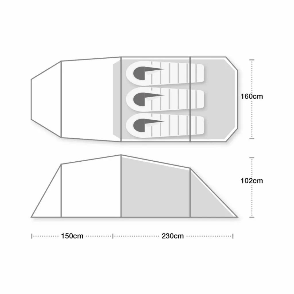 Wild Country Blizzard Elite 3 lichtgewicht tunneltent blue< 3-Persoons Tent|Tunneltenten