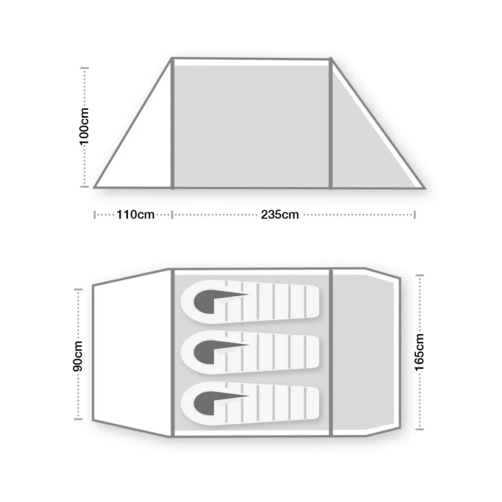 3-Persoons Tent|Tunneltenten-Wild Country Hoolie Compact 3 lichtgewicht tunneltent green