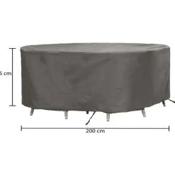 Winza Outdoor Covers  Premium tuinset hoes ø 200 x 85 cm grey< Tuinmeubelhoezen