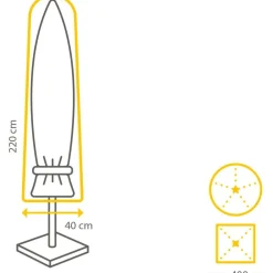 Tuinmeubelhoezen-Winza Outdoor Covers Premium parasolhoes 220 x 40 antraciet