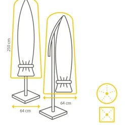 Tuinmeubelhoezen-Winza Outdoor Covers Premium parasolhoes 250 x 64 antraciet