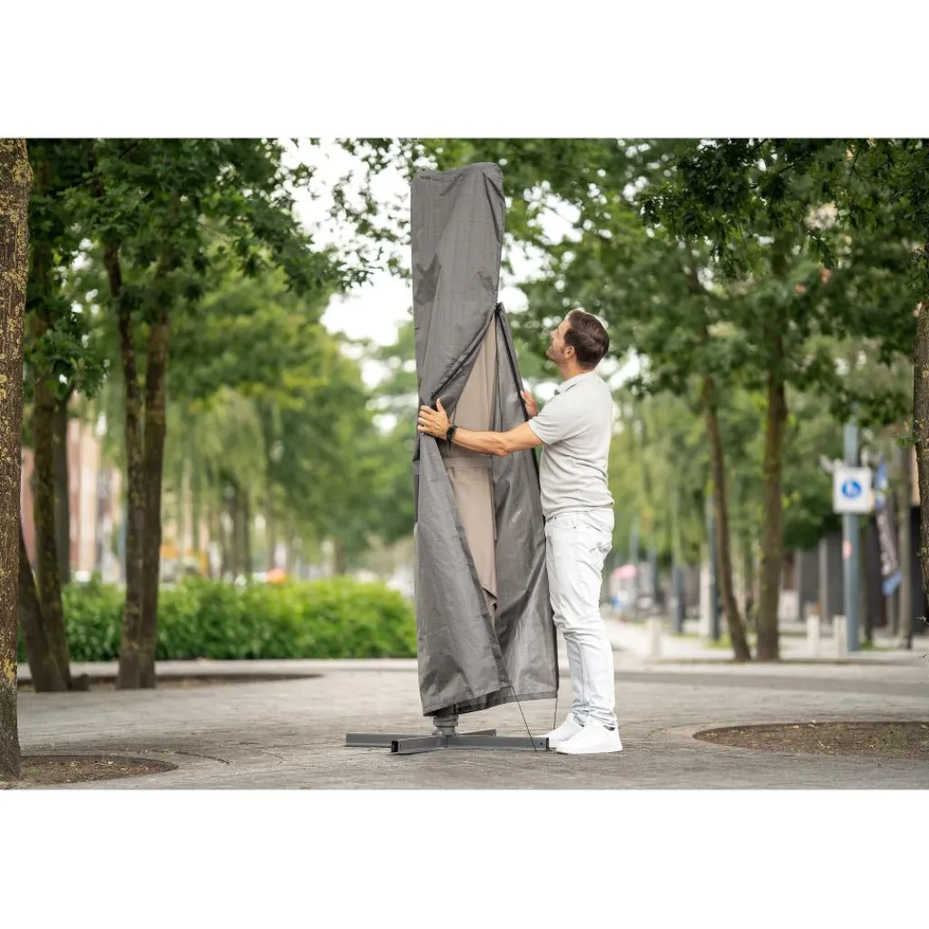 Tuinmeubelhoezen-Winza Outdoor Covers Premium parasolhoes 250 x 64 antraciet