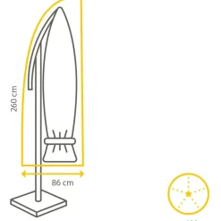 Winza Outdoor Covers Premium parasolhoes 260 x 86 antraciet< Tuinmeubelhoezen