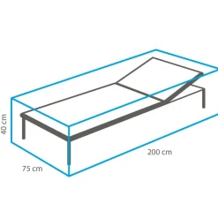 Winza Outdoor Covers Premium loungebed hoes 200 x 75 x 40 grijs< Tuinmeubelhoezen