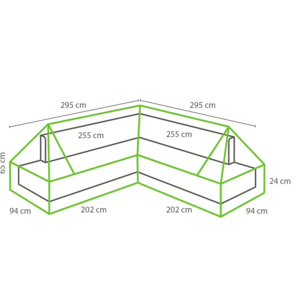 Tuinmeubelhoezen-Winza Outdoor Covers Premium loungeset hoes 295 x 295 x 94 grijs