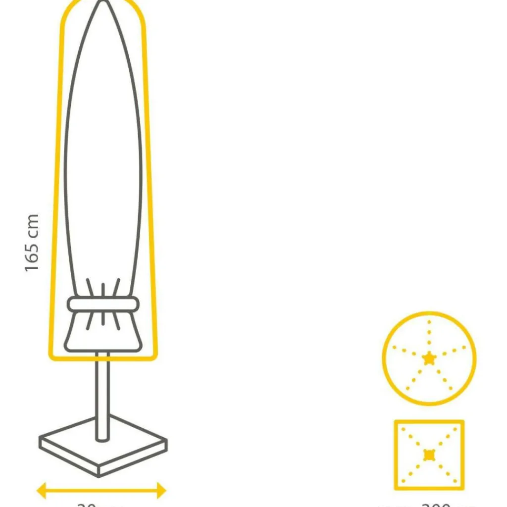 Tuinmeubelhoezen-Winza Outdoor Covers Premium parasolhoes 165 x 30 antraciet