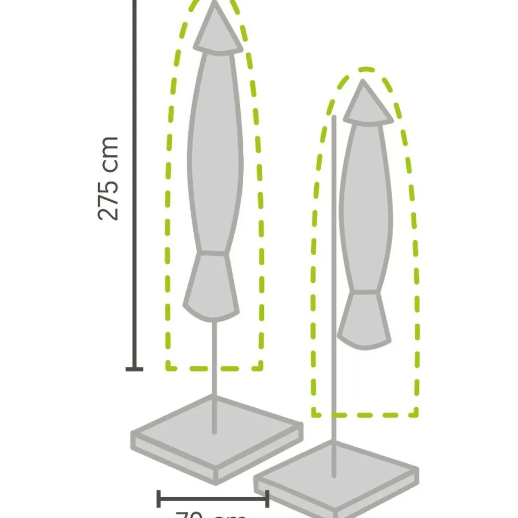 Tuinmeubelhoezen-Winza Outdoor Covers Premium parasolhoes 275 x 70 antraciet
