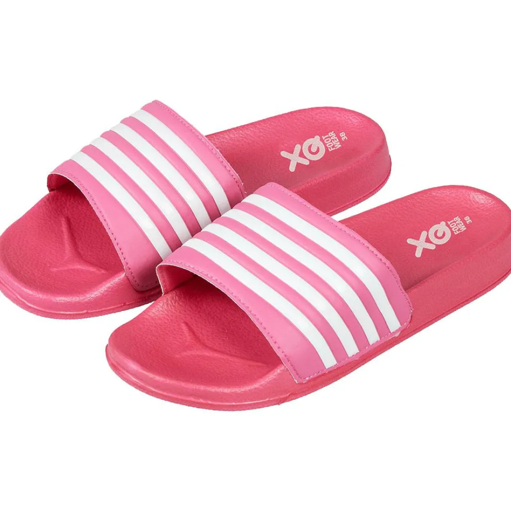 XQ 000125994005 slippers dames fuchsia white< Badslippers|Slippers