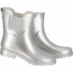 Regenkleding & -Laarzen-XQ Chelsea regenlaarzen dames silver metallic