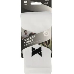 Xtreme Sockswear  Pro Footless Soccer sleeves white 2-pack< Scheenbeschermers Voetbal