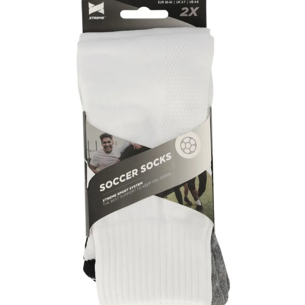 Xtreme Sockswear Pro Soccer voetbalsokken white 2-pack< Voetbalkleding