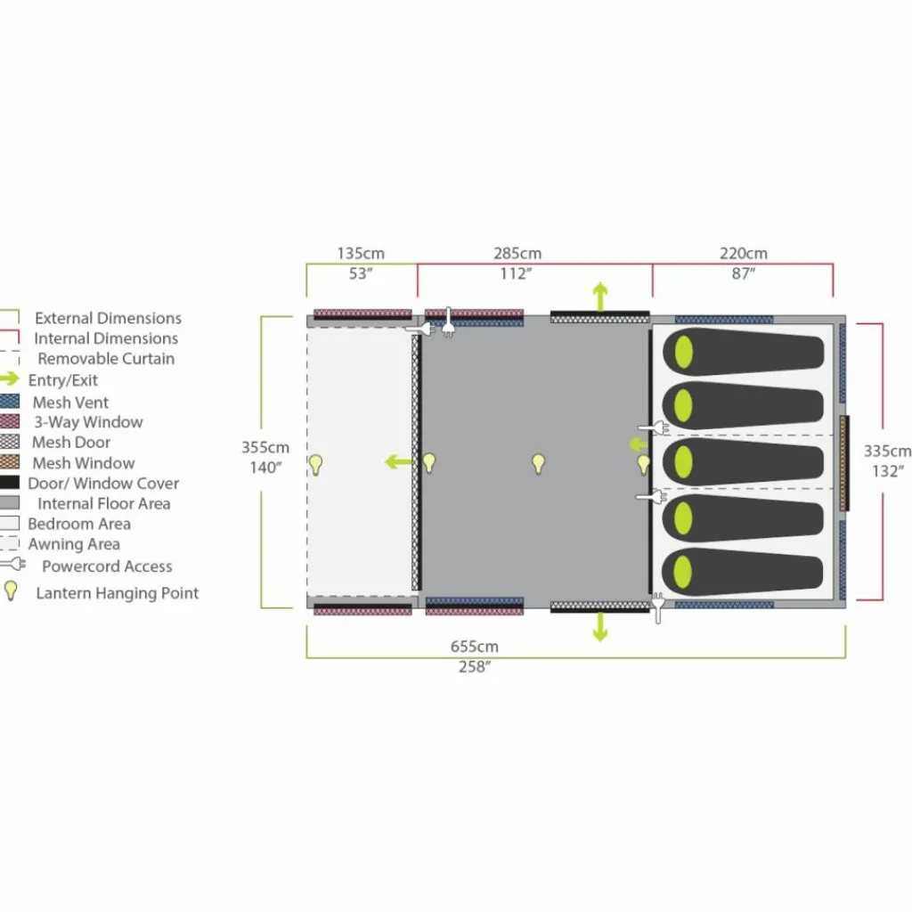 5-Persoons Tent|Tunneltenten-Zempire EVO TL V2 opblaasbare tent green