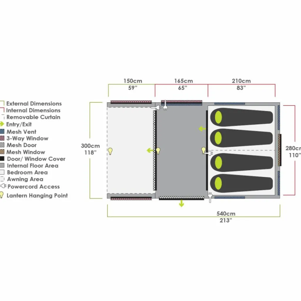 Zempire EVO TM V2 opblaasbare tent green< 4-Persoons Tent|Tunneltenten