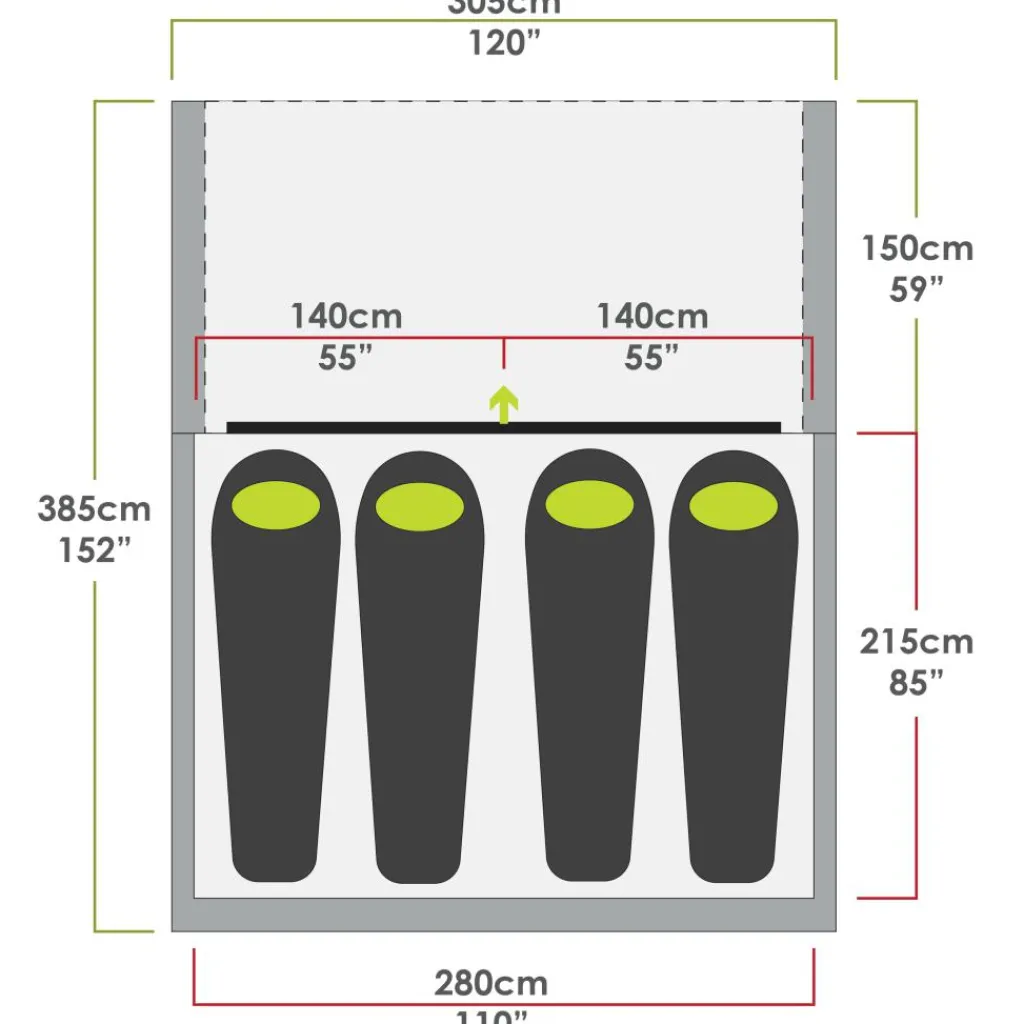 Zempire EVO TS V2 opblaasbare tent green< 4-Persoons Tent|Tunneltenten